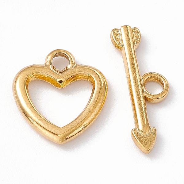 PandaHall Ion Plating(IP) 304 Stainless Steel Toggle Clasps, Heart, Real 18K Gold Plated, Heart: 14.5x13x2mm, Hole: 2mm, 6x9mm inner...
PandaHall Ion Plating(IP) 304 Stainless Steel Toggle Clasps, Heart, Real 18K Gold Plated, Heart: 14.5x13x2mm, Hole: 2mm, 6x9mm inner...
