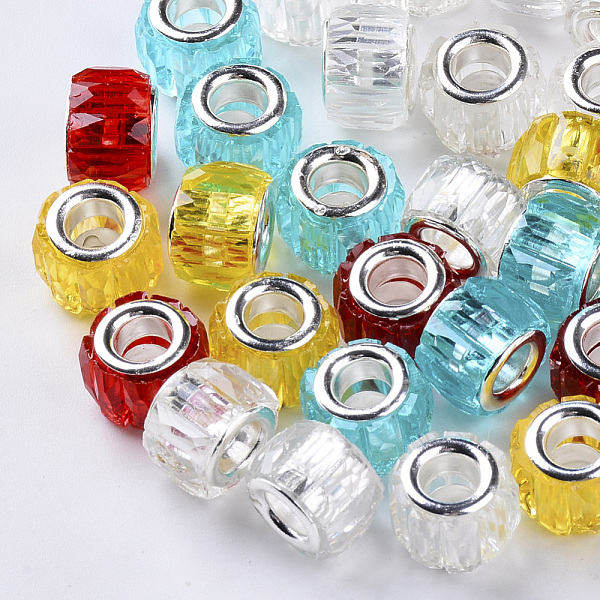 PandaHall Transparent Resin European Beads, Large Hole Beads, with Silver Color Plated Double Brass Cores, Faceted, Column, Mixed Color..., Multicolor
PandaHall Transparent Resin European Beads, Large Hole Beads, with Silver Color Plated Double Brass Cores, Faceted, Column, Mixed Color..., Multicolor