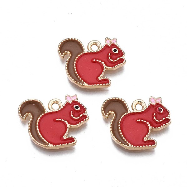 PandaHall Autumn Theme Rack Plating Alloy Enamel Pendants, Cadmium Free & Nickel Free & Lead Free, Light Gold, Squirrel, Dark Red, 15x19x2mm...
PandaHall Autumn Theme Rack Plating Alloy Enamel Pendants, Cadmium Free & Nickel Free & Lead Free, Light Gold, Squirrel, Dark Red, 15x19x2mm...