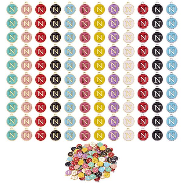 PandaHall 120Pcs 12 Colors Golden Plated Alloy Charms, with Enamel, Enamelled Sequins, Flat Round with Letter, Letter.N, 14x12x2mm, Hole...
PandaHall 120Pcs 12 Colors Golden Plated Alloy Charms, with Enamel, Enamelled Sequins, Flat Round with Letter, Letter.N, 14x12x2mm, Hole...