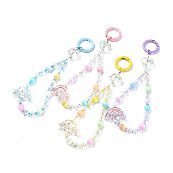 PandaHall Rainbow Electroplate Transparent Glass Beaded Pendant Keychain, with Alloy Spring Gate Rings and Natural Selenite Beads, Mixed..., Multicolor
PandaHall Rainbow Electroplate Transparent Glass Beaded Pendant Keychain, with Alloy Spring Gate Rings and Natural Selenite Beads, Mixed..., Multicolor