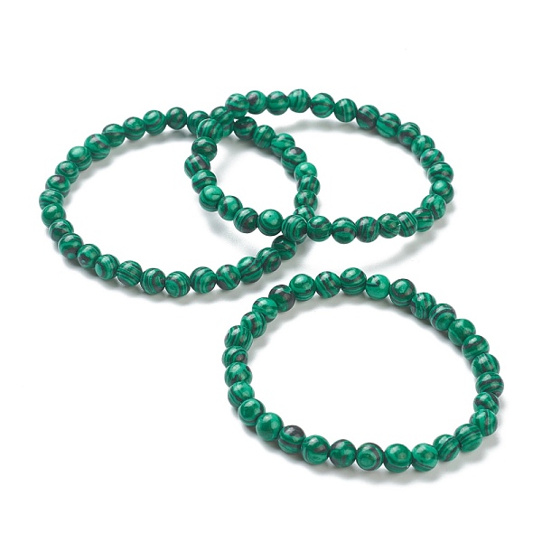 PandaHall Synthetic Malachite Beaded Stretch Bracelets, Round, Beads: 6~6.5mm, Inner Diameter: 2-1/4 inch(5.55cm) Malachite
PandaHall Synthetic Malachite Beaded Stretch Bracelets, Round, Beads: 6~6.5mm, Inner Diameter: 2-1/4 inch(5.55cm) Malachite