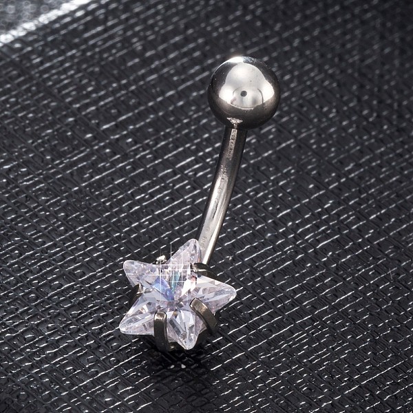 PandaHall Piercing Jewelry, Brass Cubic Zirciona Navel Ring, Belly Rings, with 304 Stainless Steel Bar, Lead Free & Cadmium Free, Star..., Clear
PandaHall Piercing Jewelry, Brass Cubic Zirciona Navel Ring, Belly Rings, with 304 Stainless Steel Bar, Lead Free & Cadmium Free, Star..., Clear