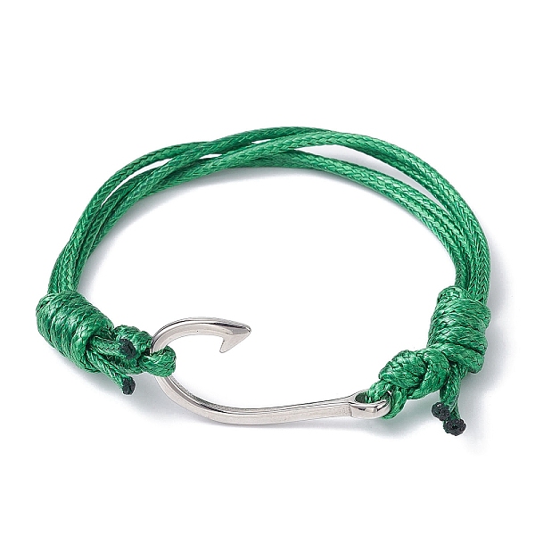 PandaHall Fish Hook Shape 304 Stainless Steel Link Braclet, Waxed Polyester Cord Adjustable Bracelets, Green, Inner Diameter: 2-1/4~3-7/8...
PandaHall Fish Hook Shape 304 Stainless Steel Link Braclet, Waxed Polyester Cord Adjustable Bracelets, Green, Inner Diameter: 2-1/4~3-7/8...