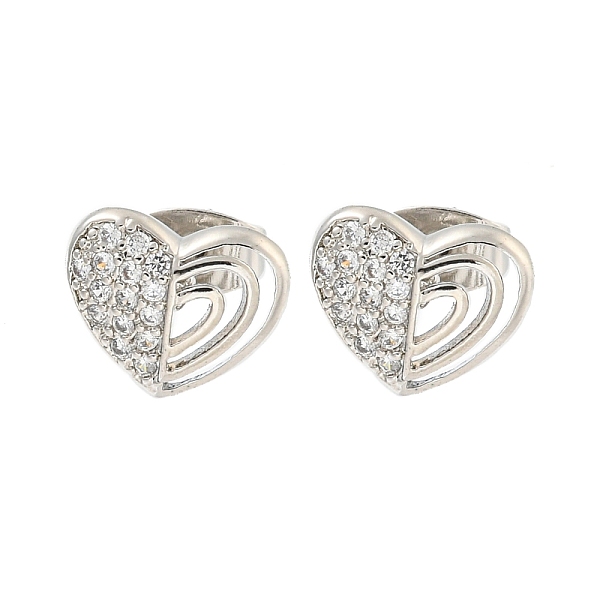 PandaHall Heart Brass Pave Clear Cubic Zirconia Stud Earrings, Platinum, 9x11mm Brass Heart Clear
PandaHall Heart Brass Pave Clear Cubic Zirconia Stud Earrings, Platinum, 9x11mm Brass Heart Clear