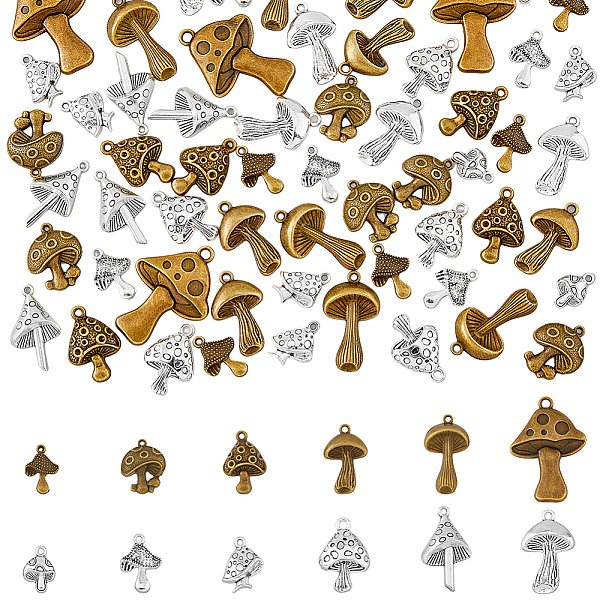 PandaHall SUPERFINDINGS 72Pcs 12 Style Tibetan Style Alloy Pendants Sets, Mushroom Charm, Antique Bronze & Antique Silver, 17~41x12~29x3~6mm...
PandaHall SUPERFINDINGS 72Pcs 12 Style Tibetan Style Alloy Pendants Sets, Mushroom Charm, Antique Bronze & Antique Silver, 17~41x12~29x3~6mm...