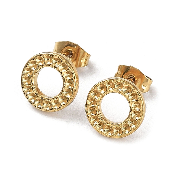 PandaHall Ion Plating(IP) 304 Stainless Steel Stud Earring Findings, Round Ring Ear Studs, Real 18K Gold Plated, 11.5mm, Pin: 0.7mm, Fit for...
PandaHall Ion Plating(IP) 304 Stainless Steel Stud Earring Findings, Round Ring Ear Studs, Real 18K Gold Plated, 11.5mm, Pin: 0.7mm, Fit for...
