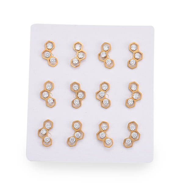 PandaHall 304 Stainless Steel Stud Crawler Earrings, Climber Earrings, with Rhinestone, Golden, 20x10.5mm, Pin: 0.8mm, 6pairs/card..., Clear
PandaHall 304 Stainless Steel Stud Crawler Earrings, Climber Earrings, with Rhinestone, Golden, 20x10.5mm, Pin: 0.8mm, 6pairs/card..., Clear