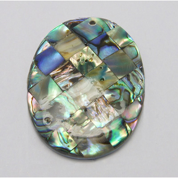 PandaHall Abalone Shell/Paua Shell Pendants, Single Side, Mosaic Pattern, Oval, Colorful, Size: about 30mm wide, 39.5mm long, 5mm thick...
PandaHall Abalone Shell/Paua Shell Pendants, Single Side, Mosaic Pattern, Oval, Colorful, Size: about 30mm wide, 39.5mm long, 5mm thick...