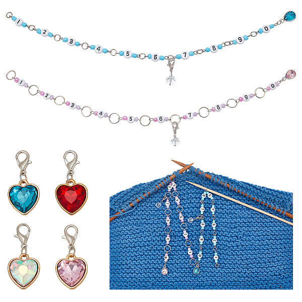 PandaHall 6Pcs Heart Teardrop DIY Knitting Tool Sets, includig Glass Rhinestone Pendant Stitch Markers & Counter Chains, with Acrylic Beads...
PandaHall 6Pcs Heart Teardrop DIY Knitting Tool Sets, includig Glass Rhinestone Pendant Stitch Markers & Counter Chains, with Acrylic Beads...