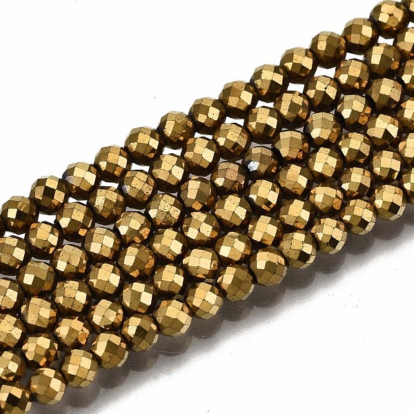 PandaHall Electroplate Non-magnetic Synthetic Hematite Beads Strands, Round, Faceted, Golden Plated, 3mm, Hole: 0.8mm, about...
PandaHall Electroplate Non-magnetic Synthetic Hematite Beads Strands, Round, Faceted, Golden Plated, 3mm, Hole: 0.8mm, about...