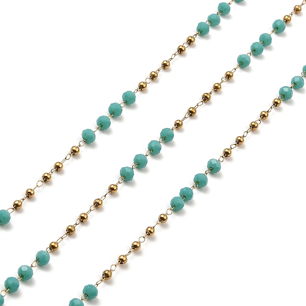 PandaHall Rondelle Glass Beaded Link Chains, with Golden 304 Stainless Steel Paperclip Chains, Soldered, with Spool, Light Sea Green...
PandaHall Rondelle Glass Beaded Link Chains, with Golden 304 Stainless Steel Paperclip Chains, Soldered, with Spool, Light Sea Green...