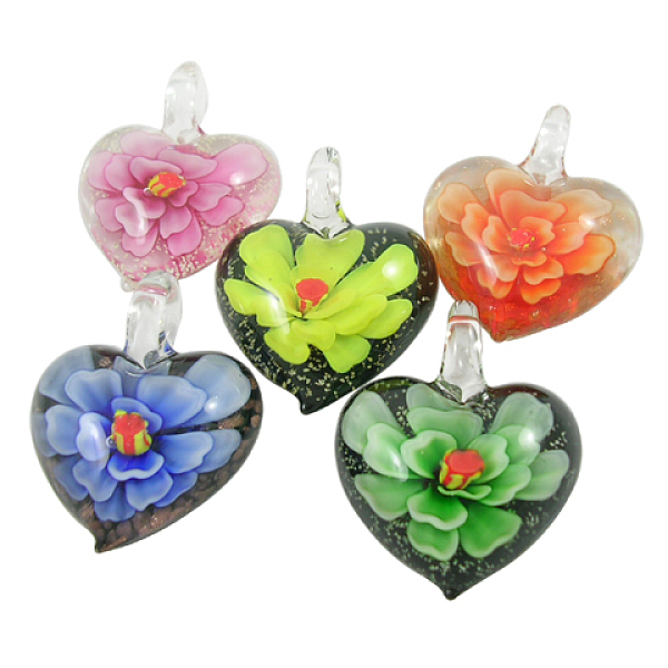 PandaHall Handmade Lampwork Pendants, Heart, Mixed Color, about 35mm wide, 43mm long, hole: 7mm Lampwork Heart Multicolor
PandaHall Handmade Lampwork Pendants, Heart, Mixed Color, about 35mm wide, 43mm long, hole: 7mm Lampwork Heart Multicolor