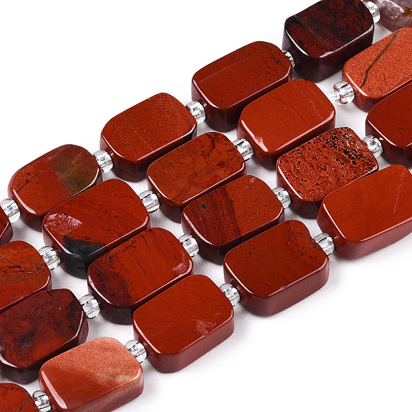 PandaHall Natural Red Jasper Beads Strands, with Seed Beads, Rectangle, 12~13.5x7.5~9x4~5.5mm, Hole: 0.9mm, about 28pcs/strand, 15.35''...
PandaHall Natural Red Jasper Beads Strands, with Seed Beads, Rectangle, 12~13.5x7.5~9x4~5.5mm, Hole: 0.9mm, about 28pcs/strand, 15.35''...