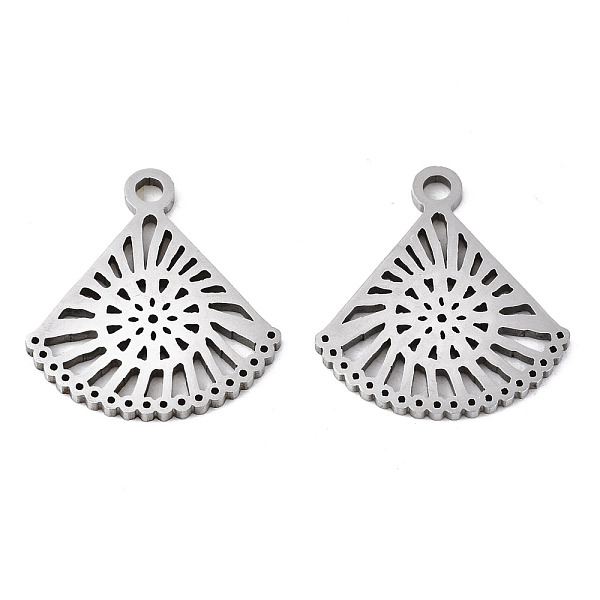 PandaHall 201 Stainless Steel Pendants, Laser Cut, Fan, Stainless Steel Color, 17x15x1mm, Hole: 1.6mm 201 Stainless Steel Fan
PandaHall 201 Stainless Steel Pendants, Laser Cut, Fan, Stainless Steel Color, 17x15x1mm, Hole: 1.6mm 201 Stainless Steel Fan