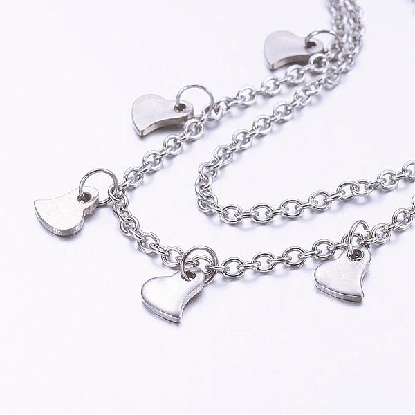 PandaHall 304 Stainless Steel Anklets, Heart, with 316 Surgical Stainless Steel Chains, Stainless Steel Color, 9 inch(230mm) Stainless Steel
PandaHall 304 Stainless Steel Anklets, Heart, with 316 Surgical Stainless Steel Chains, Stainless Steel Color, 9 inch(230mm) Stainless Steel