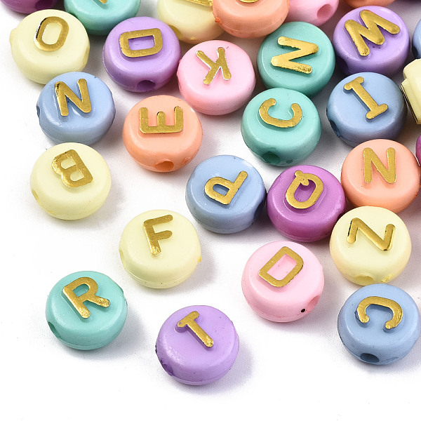 PandaHall Opaque Acrylic Beads, Metal Enlaced, Horizontal Hole, Flat Round with Letter, Mixed Color, 10x6mm, Hole: 2mm Acrylic Flat Round..., Multicolor
PandaHall Opaque Acrylic Beads, Metal Enlaced, Horizontal Hole, Flat Round with Letter, Mixed Color, 10x6mm, Hole: 2mm Acrylic Flat Round..., Multicolor