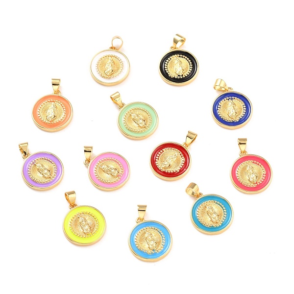 PandaHall Brass Enamel Pendants, Cadmium Free & Lead Free, Long-Lasting Plated, Flat Round with Virgin Mary, Real 18K Gold Plated, Mixed..., Multicolor
PandaHall Brass Enamel Pendants, Cadmium Free & Lead Free, Long-Lasting Plated, Flat Round with Virgin Mary, Real 18K Gold Plated, Mixed..., Multicolor