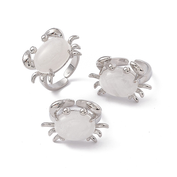 PandaHall Natural Quartz Crystal Crab Open Cuff Ring, Platinum Brass Jewelry for Women, Cadmium Free & Lead Free, US Size 7 1/4(17.5mm)...
PandaHall Natural Quartz Crystal Crab Open Cuff Ring, Platinum Brass Jewelry for Women, Cadmium Free & Lead Free, US Size 7 1/4(17.5mm)...