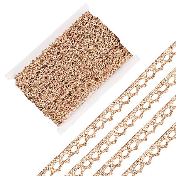 PandaHall Metallic Lace Trim, Craft Ribbon for Bridal Costume Crafts and Sewing, Champagne Gold, 3/8 inch(9~10mm), about 20 Yards/card Fibre
PandaHall Metallic Lace Trim, Craft Ribbon for Bridal Costume Crafts and Sewing, Champagne Gold, 3/8 inch(9~10mm), about 20 Yards/card Fibre