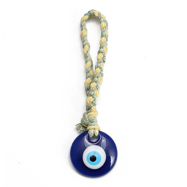 PandaHall Flat Round with Evil Eye Resin Pendant Decorations, Braided Cotton Cord Hanging Ornament, Pale Goldenrod, 14cm Resin Evil Eye
PandaHall Flat Round with Evil Eye Resin Pendant Decorations, Braided Cotton Cord Hanging Ornament, Pale Goldenrod, 14cm Resin Evil Eye