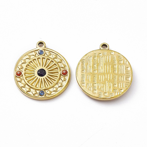 PandaHall Vacuum Plating 201 Stainless Steel Pendants, with Rhinestone, Real 18K Gold Plated, Flat Round Charms, Colorful, 21.5x19x2.5mm..., Multicolor
PandaHall Vacuum Plating 201 Stainless Steel Pendants, with Rhinestone, Real 18K Gold Plated, Flat Round Charms, Colorful, 21.5x19x2.5mm..., Multicolor
