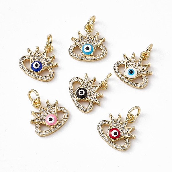 PandaHall Rack Plating Brass Enamel Cubic Zirconia Charms, Crown with Evil Eye Charm, with Jump Ring, Long-Lasting Plated, Real 18K Gold..., Multicolor
PandaHall Rack Plating Brass Enamel Cubic Zirconia Charms, Crown with Evil Eye Charm, with Jump Ring, Long-Lasting Plated, Real 18K Gold..., Multicolor
