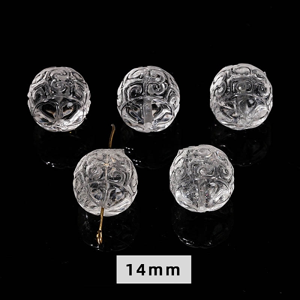 PandaHall Natural Quartz Crystal Carved Beads, DIY Jewelry Accessories, Round, 14mm Quartz Crystal Round
PandaHall Natural Quartz Crystal Carved Beads, DIY Jewelry Accessories, Round, 14mm Quartz Crystal Round