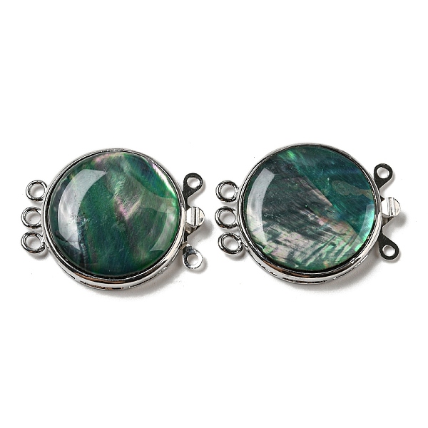PandaHall Shell Dyeing Box Clasp, with Alloy Loops, Flat Round, Dark Green, 29.5x23.5x6~6.5mm, Hole: 2mm Shell Flat Round
PandaHall Shell Dyeing Box Clasp, with Alloy Loops, Flat Round, Dark Green, 29.5x23.5x6~6.5mm, Hole: 2mm Shell Flat Round