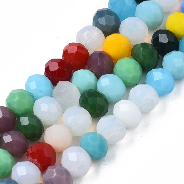 PandaHall Glass Beads Strands, Faceted, Abacus, Mixed Color, 5.5x4~5mm, Hole: 0.9~1.2mm, about 88~90pcs/strand, 16.77 inch~16.97 inch..., Multicolor
PandaHall Glass Beads Strands, Faceted, Abacus, Mixed Color, 5.5x4~5mm, Hole: 0.9~1.2mm, about 88~90pcs/strand, 16.77 inch~16.97 inch..., Multicolor