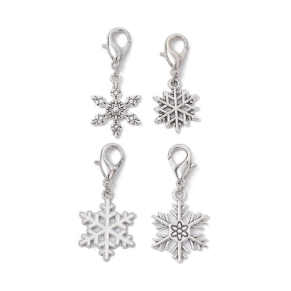 PandaHall Christmas Sonwflake Alloy Pendant Decorations, with Lobster Claw Clasps, Antique Silver, 36~43mm Alloy Snowflake
PandaHall Christmas Sonwflake Alloy Pendant Decorations, with Lobster Claw Clasps, Antique Silver, 36~43mm Alloy Snowflake