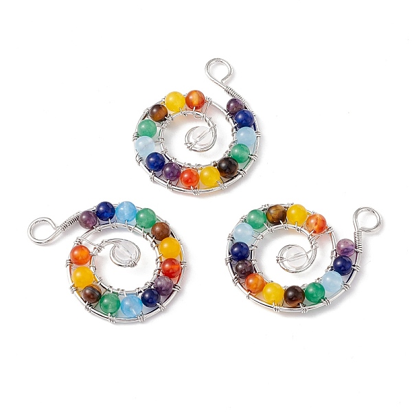 PandaHall Natural Mixed Stone Brass Big Pendants, Natural Dyed White Jade & Amethyst & Tiger Eye & Red Jasper, Lead Free & Cadmium Free...
PandaHall Natural Mixed Stone Brass Big Pendants, Natural Dyed White Jade & Amethyst & Tiger Eye & Red Jasper, Lead Free & Cadmium Free...
