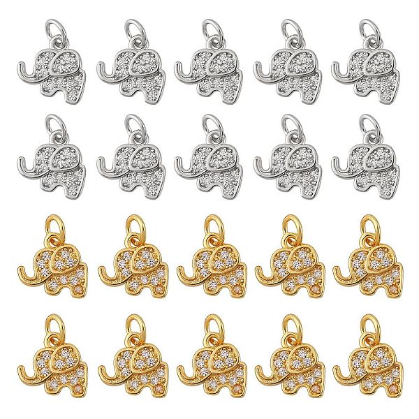 PandaHall 20Pcs Brass Micro Pave Cubic Zirconia Charms, Elephant, Clear, Mixed Color, 10x11x2mm, Hole: 3mm, 10pcs/color Brass+Cubic Zirconia...
PandaHall 20Pcs Brass Micro Pave Cubic Zirconia Charms, Elephant, Clear, Mixed Color, 10x11x2mm, Hole: 3mm, 10pcs/color Brass+Cubic Zirconia...