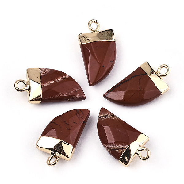 PandaHall Natural Red Jasper Pendants, Top Light Gold Plated, with Iron Loop, Scabbard, Faceted, 20x10.5x5mm, Hole: 1.8mm Red Jasper Horn
PandaHall Natural Red Jasper Pendants, Top Light Gold Plated, with Iron Loop, Scabbard, Faceted, 20x10.5x5mm, Hole: 1.8mm Red Jasper Horn