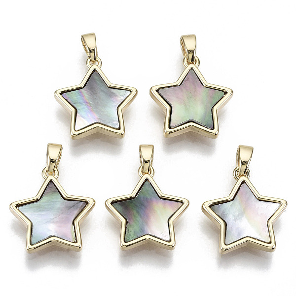 PandaHall Natural Black Lip Shell Pendants, with Brass Findings, Nickel Free, Star, Real 18K Gold Plated, 16.5x15.5x2.5mm, Hole: 2x4mm Black...
PandaHall Natural Black Lip Shell Pendants, with Brass Findings, Nickel Free, Star, Real 18K Gold Plated, 16.5x15.5x2.5mm, Hole: 2x4mm Black...