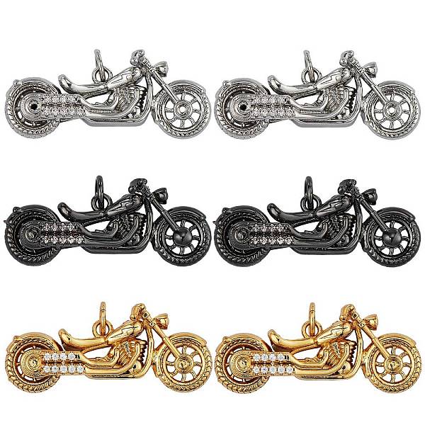 PandaHall 6Pcs 3 Colors Brass Micro Pave Clear Cubic Zirconia Pendants, Long-Lasting Plated, Motobike, Mixed Color, 12x28x10mm, Hole: 3.5mm...
PandaHall 6Pcs 3 Colors Brass Micro Pave Clear Cubic Zirconia Pendants, Long-Lasting Plated, Motobike, Mixed Color, 12x28x10mm, Hole: 3.5mm...