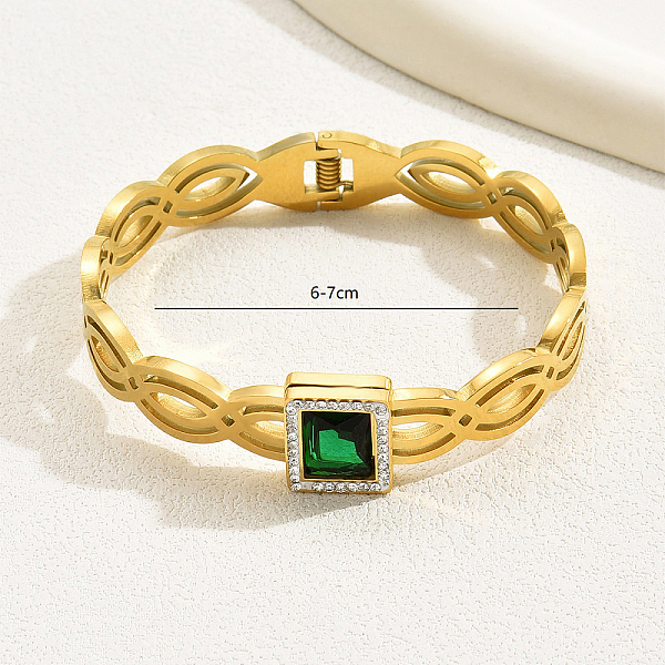 PandaHall Vintage Stainless Steel Granny Green Glass Hollow Wide Bracelet Party Daily Gift Stainless Steel Rectangle
PandaHall Vintage Stainless Steel Granny Green Glass Hollow Wide Bracelet Party Daily Gift Stainless Steel Rectangle