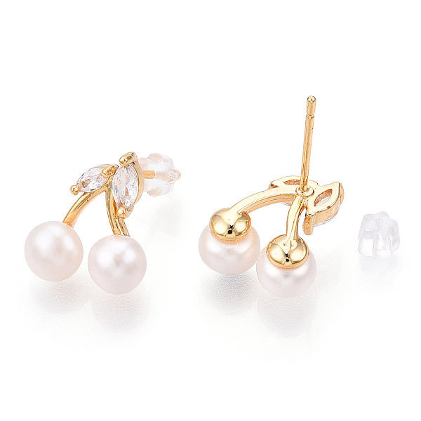 PandaHall Natural Pearl Stud Earrings with Cubic Zirconia, Brass Cherry Earrings with 925 Sterling Silver Pins, Cadmium Free & Nickel Free...
PandaHall Natural Pearl Stud Earrings with Cubic Zirconia, Brass Cherry Earrings with 925 Sterling Silver Pins, Cadmium Free & Nickel Free...