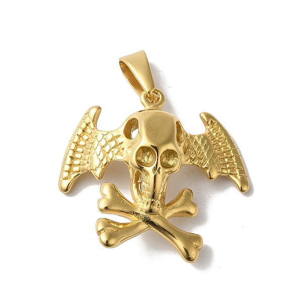 PandaHall Vacuum Plating 304 Stainless Steel Pendants, Skull with Wing Charm, Golden, 33x37x9mm, Hole: 10x4.5mm 304 Stainless Steel Skull
PandaHall Vacuum Plating 304 Stainless Steel Pendants, Skull with Wing Charm, Golden, 33x37x9mm, Hole: 10x4.5mm 304 Stainless Steel Skull