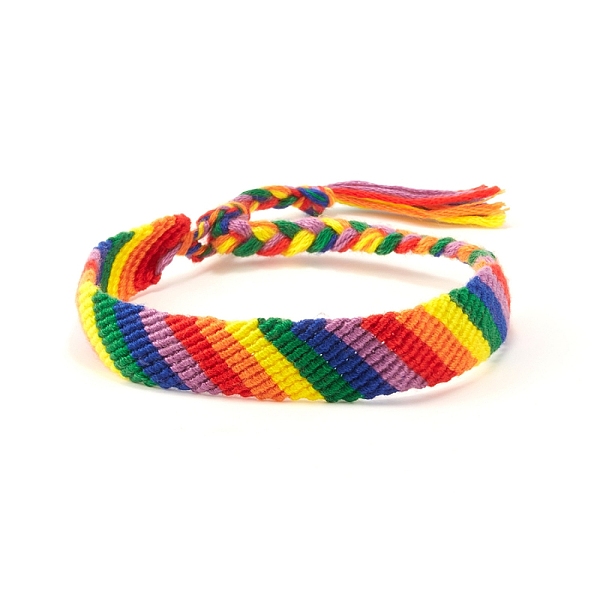 PandaHall Rainbow Pride Flag Polyester Woven Braided Cord Bracelet, Adjustable Bracelets, Colorful, 6-1/4~12-5/8 inch(16~32cm) Polyester
PandaHall Rainbow Pride Flag Polyester Woven Braided Cord Bracelet, Adjustable Bracelets, Colorful, 6-1/4~12-5/8 inch(16~32cm) Polyester