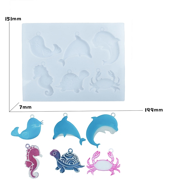 PandaHall DIY Food Grade Silhouette Silicone Pendants Mold, Resin Casting Molds, for UV Resin, Epoxy Resin Craft Making, Sea Animals...
PandaHall DIY Food Grade Silhouette Silicone Pendants Mold, Resin Casting Molds, for UV Resin, Epoxy Resin Craft Making, Sea Animals...