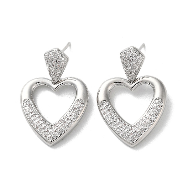 PandaHall Brass Pave Cubic Zirconia Stud Earrings, Heart with Hollow Heart, Platinum, 30.5x20mm Cubic Zirconia Heart Clear
PandaHall Brass Pave Cubic Zirconia Stud Earrings, Heart with Hollow Heart, Platinum, 30.5x20mm Cubic Zirconia Heart Clear