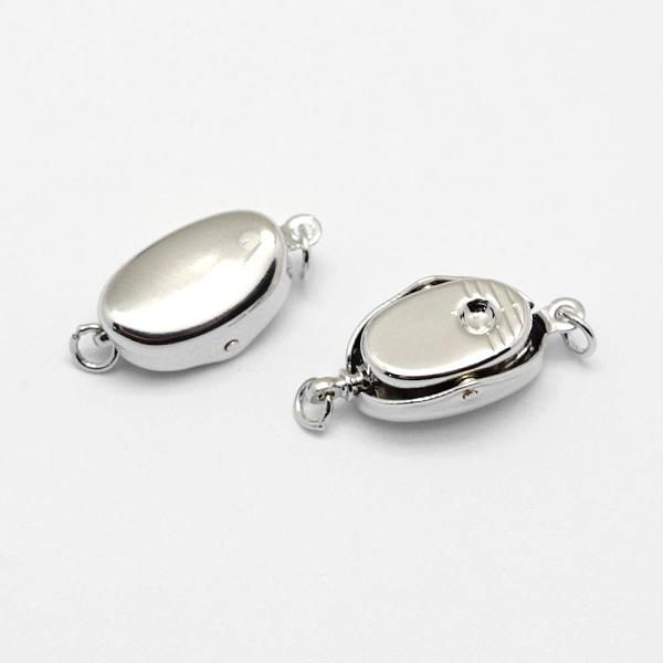 PandaHall Brass Box Clasps, Cadmium Free & Nickel Free & Lead Free, Real Platinum Plated, Oval, 20x9x6mm, Hole: 2mm Brass+Cubic Zirconia...
PandaHall Brass Box Clasps, Cadmium Free & Nickel Free & Lead Free, Real Platinum Plated, Oval, 20x9x6mm, Hole: 2mm Brass+Cubic Zirconia...