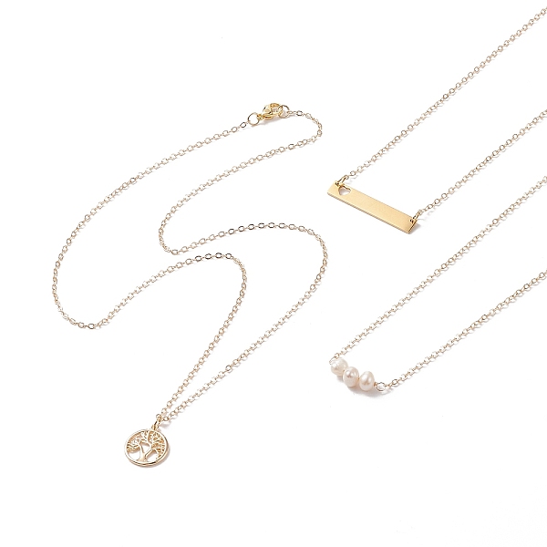 PandaHall 3Pcs 3 Style Natural Pearl & Tree of Life & Heart Pendant Necklaces Set, Brass Jewelry for Women, Golden, 15.94~22.6 inch...
PandaHall 3Pcs 3 Style Natural Pearl & Tree of Life & Heart Pendant Necklaces Set, Brass Jewelry for Women, Golden, 15.94~22.6 inch...