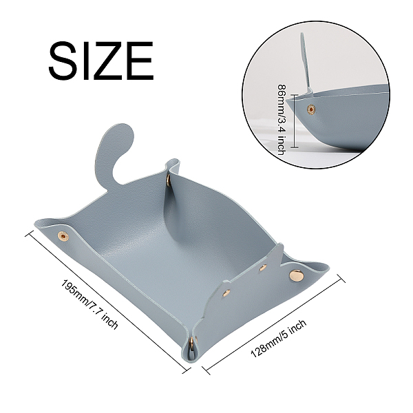 PandaHall Leather Cartoon Cat Shape Cosmetics Jewelry Plate, Storage Tray for Small Desktop Object, Medium Aquamarine, 195x128x86mm Leather...
PandaHall Leather Cartoon Cat Shape Cosmetics Jewelry Plate, Storage Tray for Small Desktop Object, Medium Aquamarine, 195x128x86mm Leather...