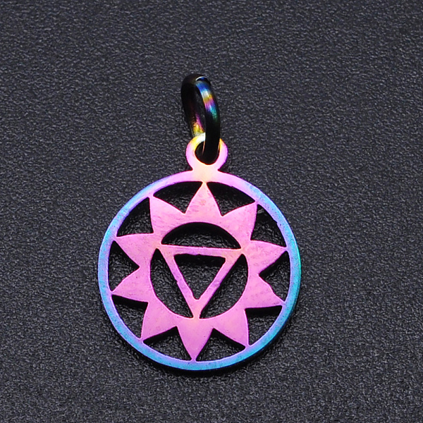 PandaHall Chakra Theme Ion Plating(IP) 201 Stainless Steel Charms, Laser Cut Pendants, with Jump Rings, Flat Round, Rainbow Color, Manipura...
PandaHall Chakra Theme Ion Plating(IP) 201 Stainless Steel Charms, Laser Cut Pendants, with Jump Rings, Flat Round, Rainbow Color, Manipura...