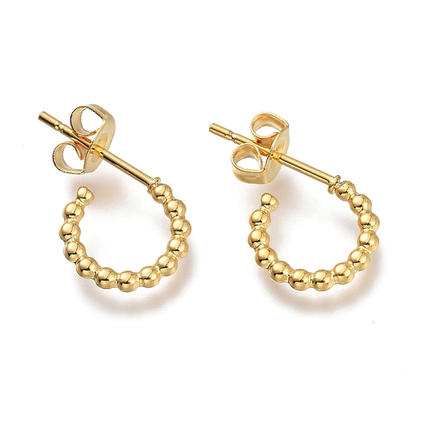 PandaHall 304 Stainless Steel Half Hoop Earrings, Stud Earrings, with Ear Nuts, Ring, Real 18k Gold Plated, 10x9.7x1.4mm, Pin: 0.8mm 304...
PandaHall 304 Stainless Steel Half Hoop Earrings, Stud Earrings, with Ear Nuts, Ring, Real 18k Gold Plated, 10x9.7x1.4mm, Pin: 0.8mm 304...