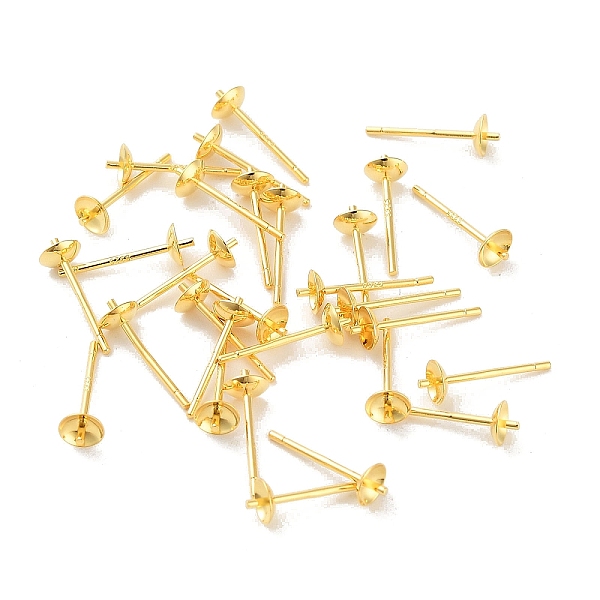 PandaHall 925 Sterling Silver Stud Earring Findings, Golden, Tray: 4mm, 13mm, pin: 0.7mm Sterling Silver
PandaHall 925 Sterling Silver Stud Earring Findings, Golden, Tray: 4mm, 13mm, pin: 0.7mm Sterling Silver
