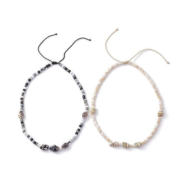 PandaHall Glass with Natural Sea Shell Beads Braided Necklaces, Shell Shape, Inner Diameter: 3.98~ 5.93 inch(10.1~15.05cm) Shell Shell Shape
PandaHall Glass with Natural Sea Shell Beads Braided Necklaces, Shell Shape, Inner Diameter: 3.98~ 5.93 inch(10.1~15.05cm) Shell Shell Shape
