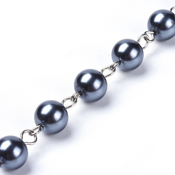 PandaHall Handmade Dyed Glass Pearl Beaded Chains, Unwelded, with Iron Eye Pin, Platinum, Prussian Blue, 39.37 inch, 1m/strand Iron+Glass...
PandaHall Handmade Dyed Glass Pearl Beaded Chains, Unwelded, with Iron Eye Pin, Platinum, Prussian Blue, 39.37 inch, 1m/strand Iron+Glass...